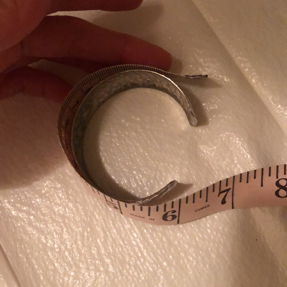 Vintage Silver Pattern Bangle Adjustable Metal Co… - image 5